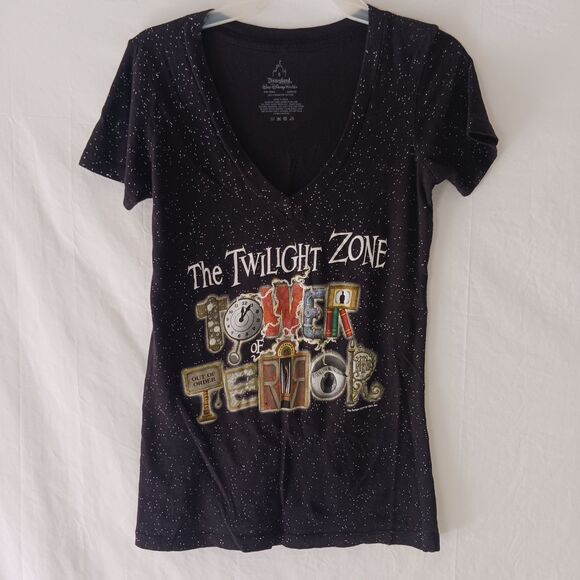 The Twilight Zone Tower Of Terror Fitted V-Neck Cotton T-Shirt - Picture 4 of 12